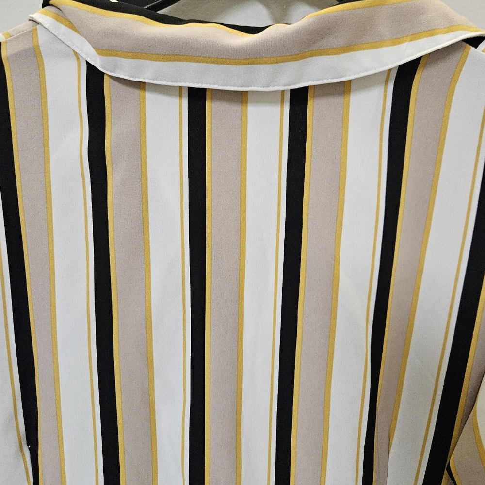 NY Collection Striped Button-Down Shirt Dress Size L - Picture 13 of 13